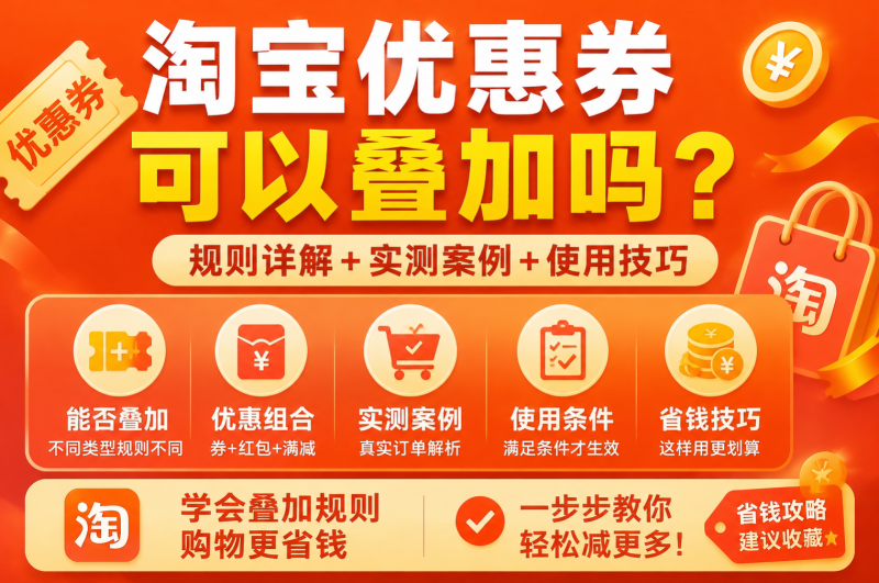 淘宝优惠券可以叠加吗?红包、满减、店铺券叠加使用规则-全网内部优惠券免费领-淘宝京东拼多多抖音快手优惠券+外卖电影快递红包随便领!!