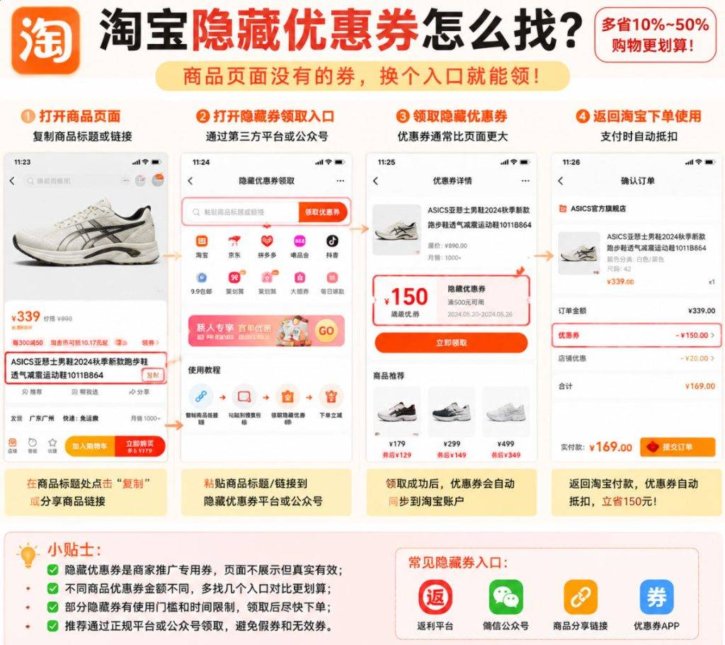 淘宝优惠券有哪些类型怎么领取？以及淘宝优惠券种类区别及使用攻略