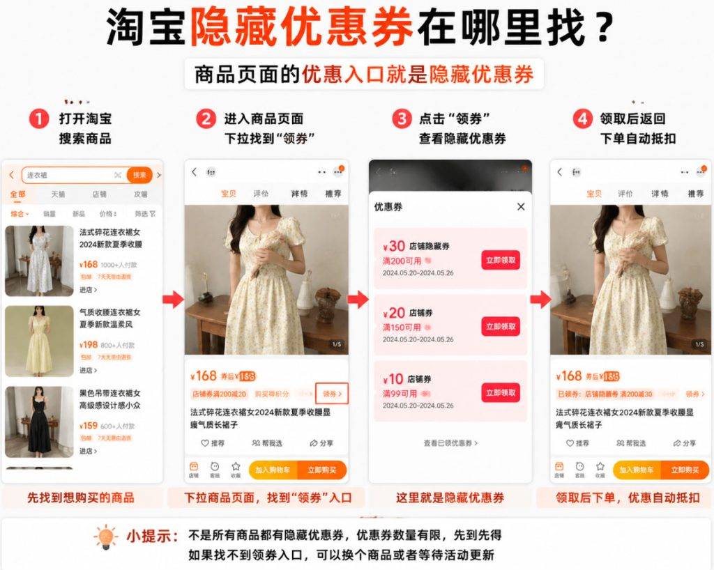淘宝隐藏优惠券是真的吗？怎么领取、在哪里找及安全使用完整攻略