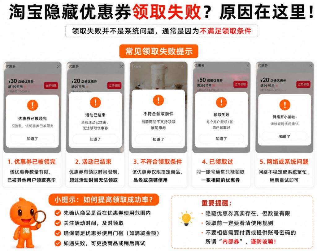淘宝隐藏优惠券是真的吗？怎么领取、在哪里找及安全使用完整攻略