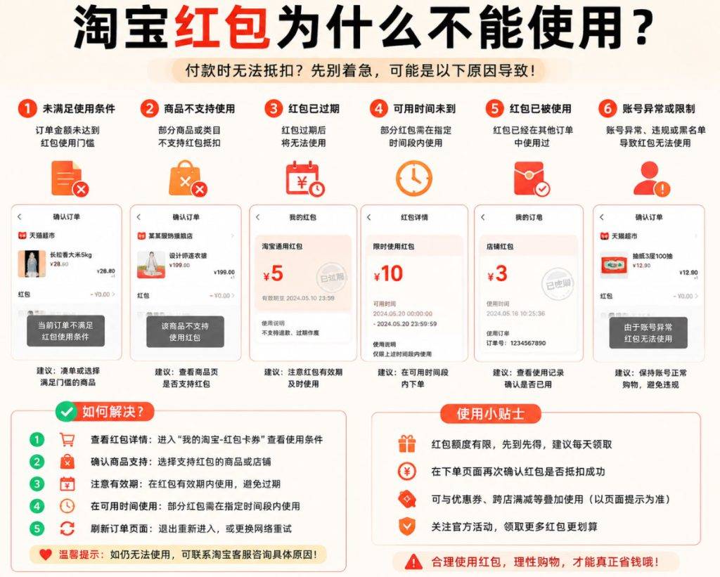 淘宝红包怎么领取？在哪里查看和使用规则详细教程