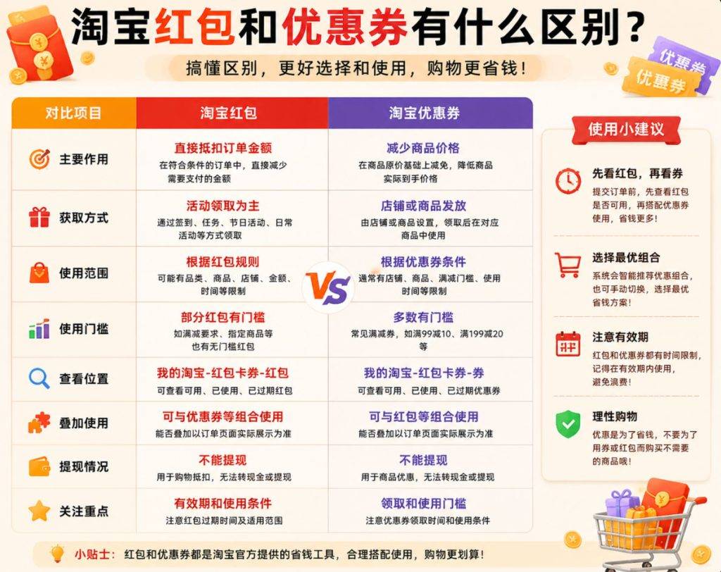 淘宝红包怎么领取？在哪里查看和使用规则详细教程