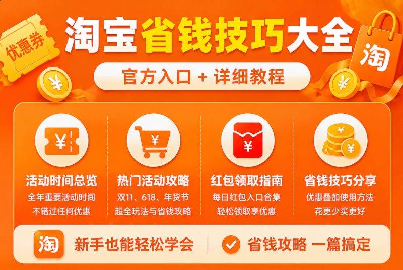 淘宝省钱技巧大全:怎么买东西最便宜?优惠券、红包、满减组合攻略-全网内部优惠券免费领-淘宝京东拼多多抖音快手优惠券+外卖电影快递红包随便领!!