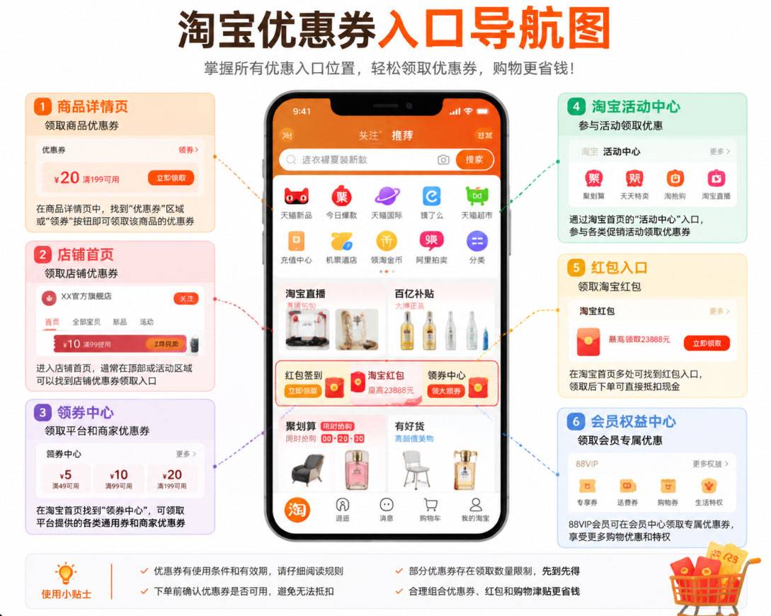 taobao-coupon-navigation.jpg 淘宝优惠券大全:官方领取入口、使用方法、隐藏优惠及省钱技巧攻略