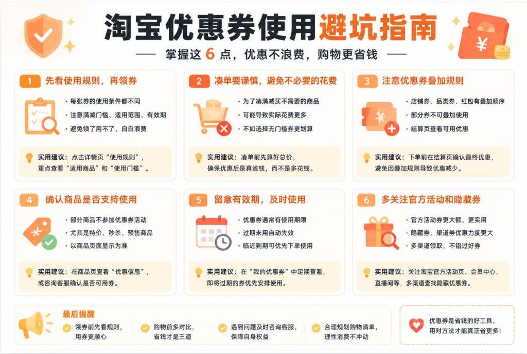 taobao-coupon-use-tips-summary-1024x689.jpg 淘宝优惠券为什么不能用?付款不抵扣、失效、无法使用原因大全