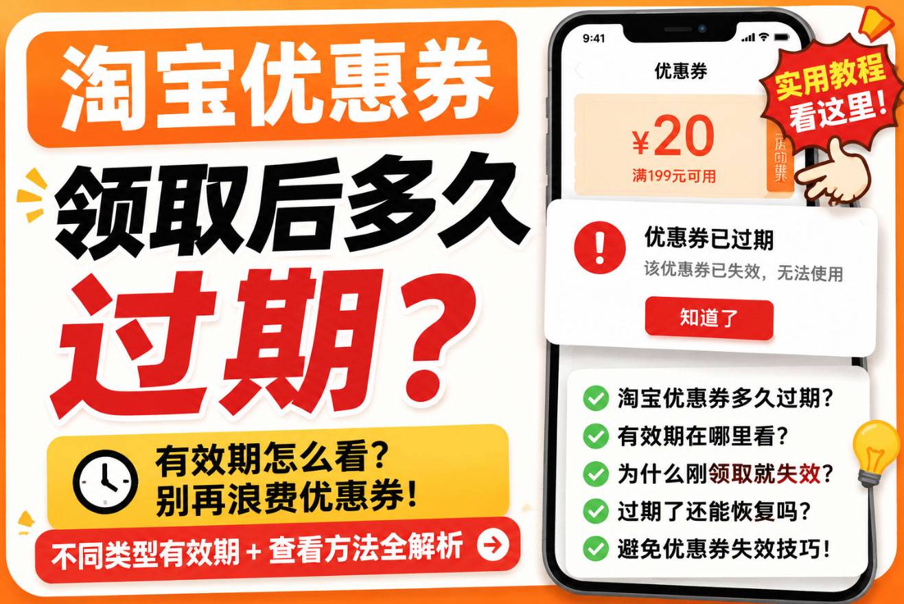 淘宝优惠券领取后多久过期.jpg 淘宝优惠券领取后多久过期?查看有效期、避免失效完整指南