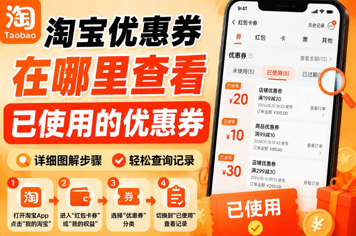 ScreenShot_2026-08-11_210028_282.jpg 淘宝优惠券在哪里查看已使用的优惠券?订单明细查询方法