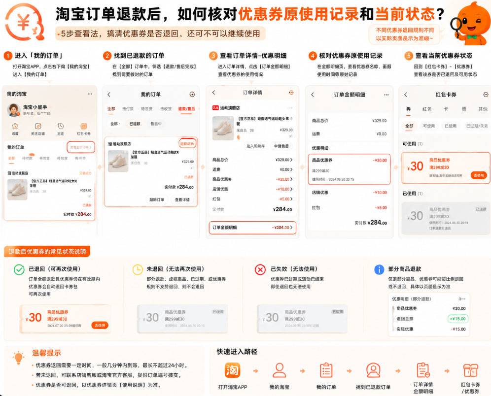 taobao-youhuiquan-tuikuan-jilu-hedui.jpg 淘宝优惠券使用记录在哪里查看?历史订单查询方法