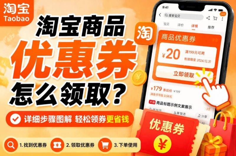 淘宝商品优惠券怎么领取?商品页入口、操作步骤与领券失败排查-全网优惠券助手
