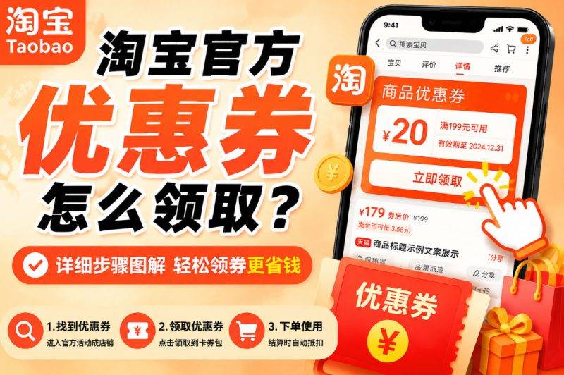 淘宝官方优惠券怎么领取?App内领取步骤、真假识别与失败排查-全网优惠券助手
