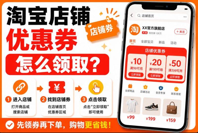 淘宝店铺优惠券怎么领取?3个入口、领取步骤与失效排查-全网优惠券助手