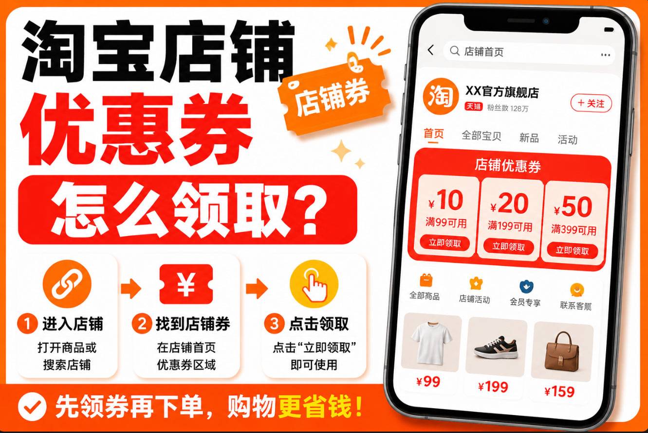 淘宝店铺优惠券怎么领取.jpg 淘宝店铺优惠券怎么领取?3个入口、领取步骤与失效排查