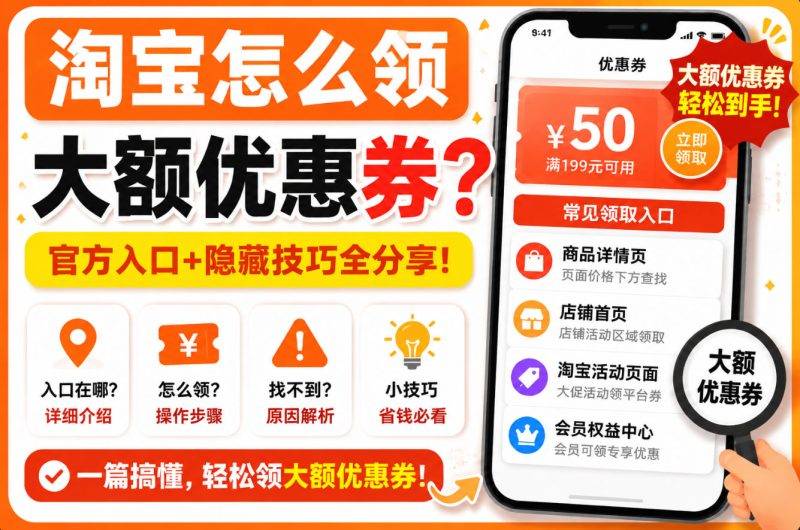 淘宝怎么领大额优惠券？多年省钱经验分享，教你找到真正划算的优惠券-全网优惠券助手