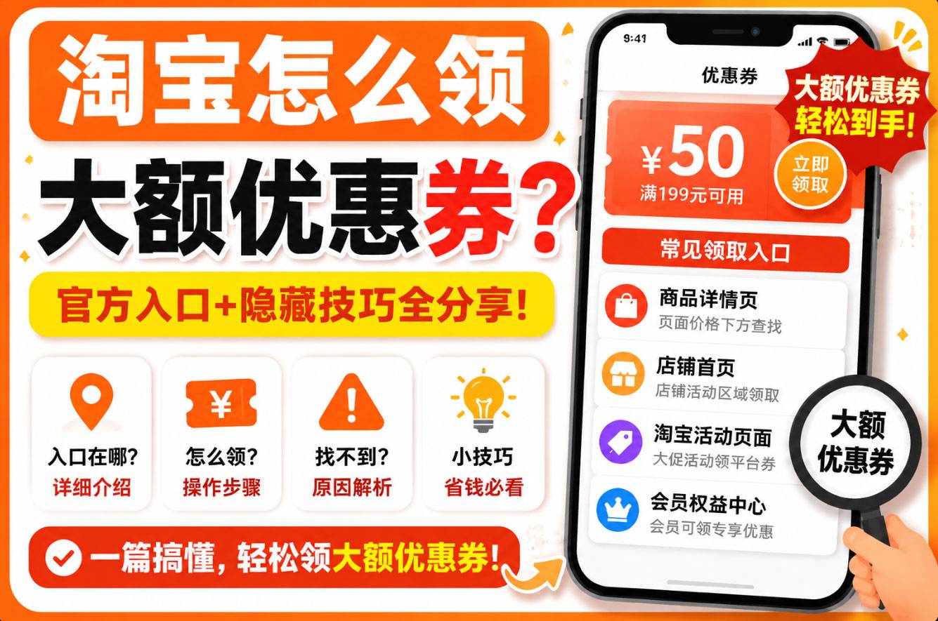 淘宝怎么领大额优惠券？多年省钱经验分享，教你找到真正划算的优惠券