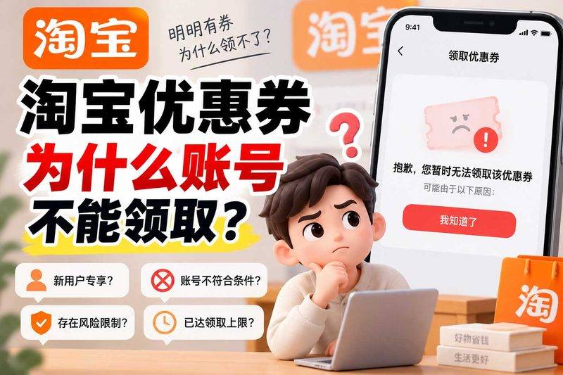 淘宝优惠券为什么账号不能领取?我换了三个号才搞明白真相-全网优惠券助手